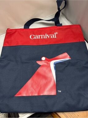 Carnival Branded Red and Navy Tote Bag